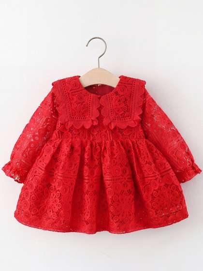 INCLUD Peter Pan
                      Collar Lace Long Dress