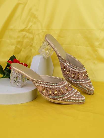 LMG Lifestyle
                        Embellished Party Block Mules