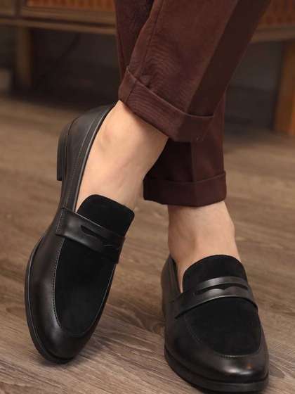 HERE&NOW Men
                        Black Formal Penny Loafers