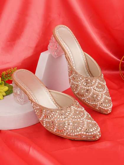 LMG Lifestyle
                          Embellished Party Block Mules