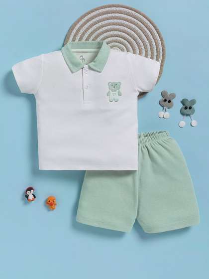 BABY GO Boys Printed
                    Short Sleeves Pure Cotton T-shirt And Short
