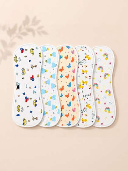 ZIKKU Set Of 5 Baby Burp
                    Pure Cotton Muslin Cloths