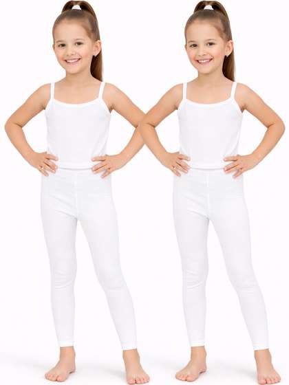 DYCA Girls Cotton Solid
                    Ankle Length Leggings
