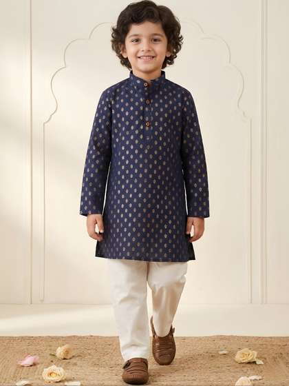 Aj DEZInES Boys Ethnic
                    Motifs Printed Cotton Kurta with Pyjamas