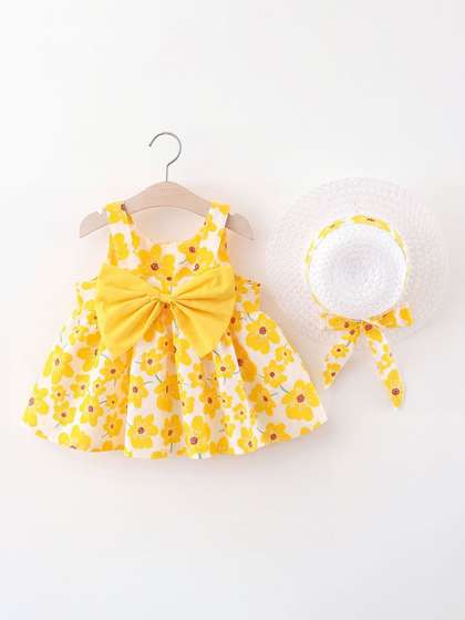 INCLUD Girls Floral
                    Print Fit & Flare Dress
