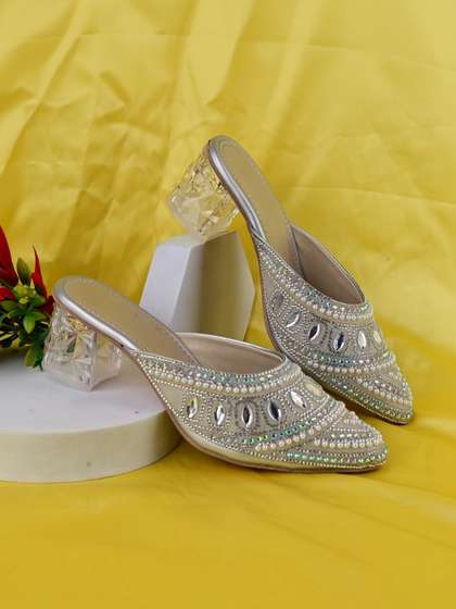 LMG Lifestyle
                        Embellished Party Block Mules