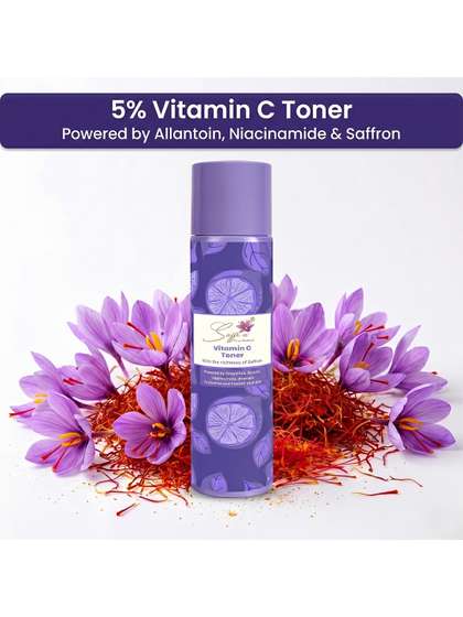 Saffr'n 5% Vitamin C
                    Toner powered by Allantoin Niacinamide Betaine &
                    Saffron