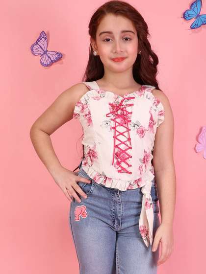 CUTECUMBER Girls Fuchsia
                    Polyester Tops