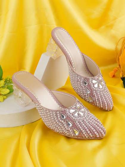 LMG Lifestyle
                          Embellished Party Block Mules