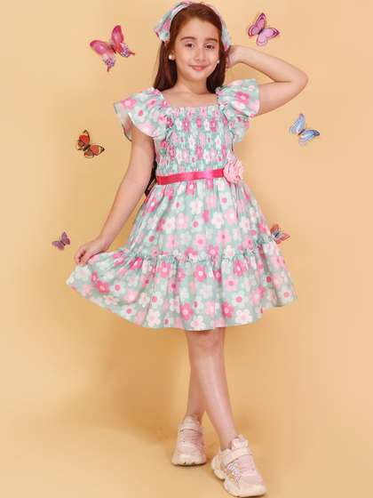 CUTECUMBER Floral Print
                    Fit & Flare Dress