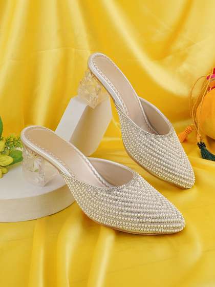 LMG Lifestyle
                          Embellished Party Block Mules