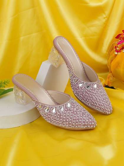 LMG Lifestyle
                          Embellished Party Block Mules