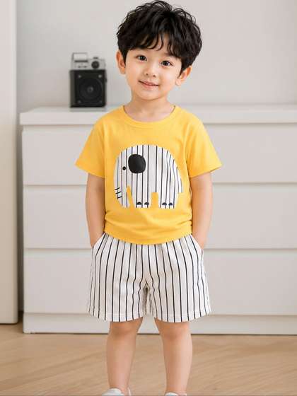 YK Boys Printed T-shirt
                    with Shorts