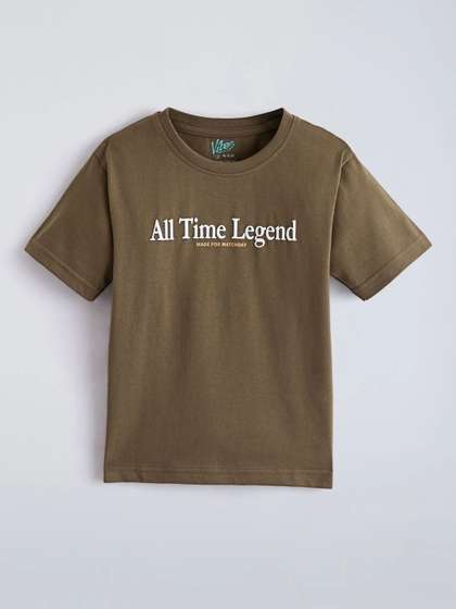 Hopscotch Boys Printed
                    Drop-Shoulder Sleeves T-shirt