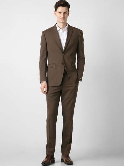 Peter England
                          Elite Notched Lapel Slim Fit 2 Piece Blazer
                          and Trousers Suits