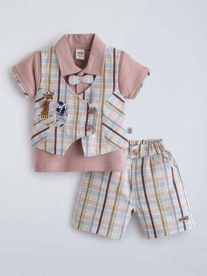 Hopscotch Boys Checked
                    T-shirt with Shorts