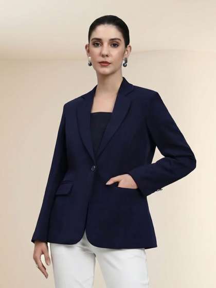 PowerSutra Notched
                        Lapel Single-Breasted Tailored Fit Formal
                        Blazers