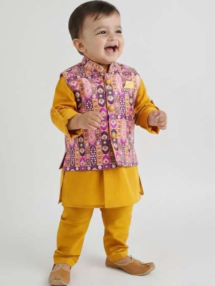 Hopscotch Boys Ethnic
                    Motifs Printed Kurta with Pyjamas