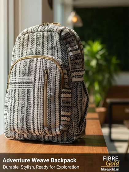 FIBRE GOLD Unisex
                      Striped Backpack