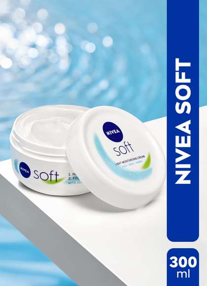 Nivea Soft Light
                        Moisturizing Cream with Vit-E & Jojoba Oil
                        for 24Hr Moisturization 300ml