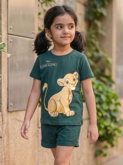 Nap Chief Girls
                        Disney Lion King Printed Cotton T-shirt With
                        Shorts