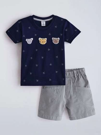 Hopscotch Boys Printed
                    T-shirt with Shorts