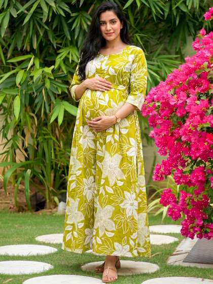 Asenne Floral Print
                      Maternity Empire Maxi Dress