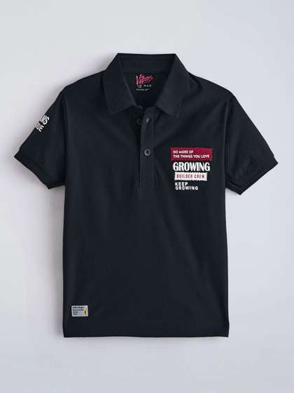Hopscotch Boys
                    Typography Printed Polo Collar T-shirt