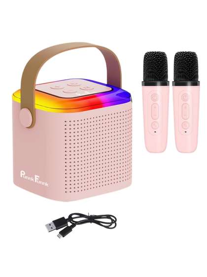 PunnkFunnk Wireless
                      Mics Portable Karaoke Bluetooth Speaker