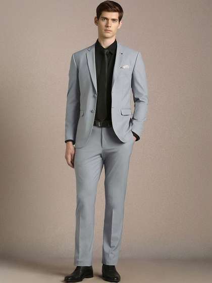 Louis Philippe
                          Notched Lapel Slim Fit 2 Piece Blazer and
                          Trousers Suits