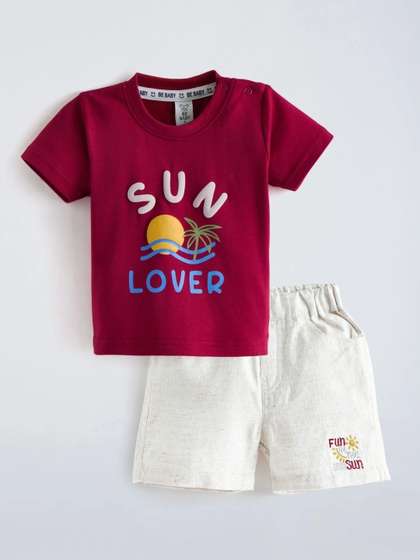Hopscotch Boys Printed
                    T-shirt with Shorts