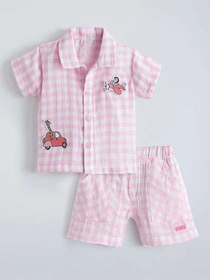 Hopscotch Boys Checked
                    Shirt with Shorts