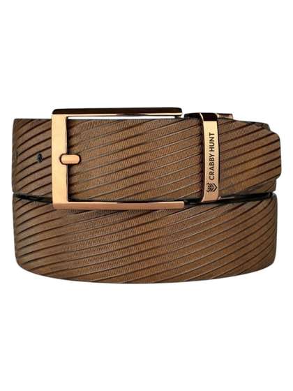 Crabby Hunt Men Textured
                    Leather Reversible Belt
