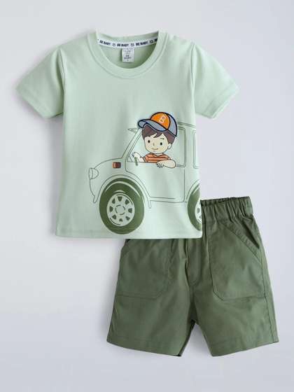 Hopscotch Boys Printed
                    T-shirt with Shorts
