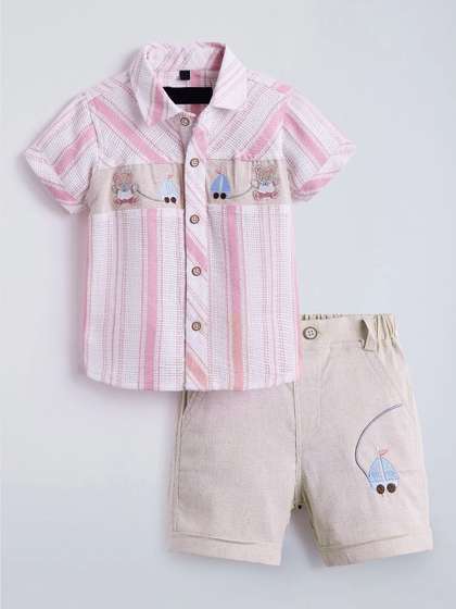 Hopscotch Boys Striped
                      Shirt with Shorts