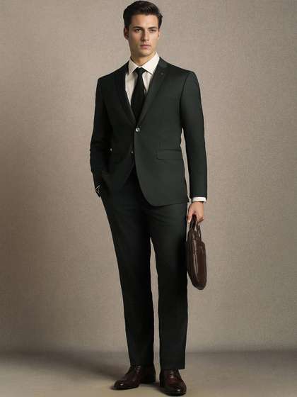 Louis Philippe
                        Notched Lapel Slim Fit 2 Piece Blazer and
                        Trousers Suits