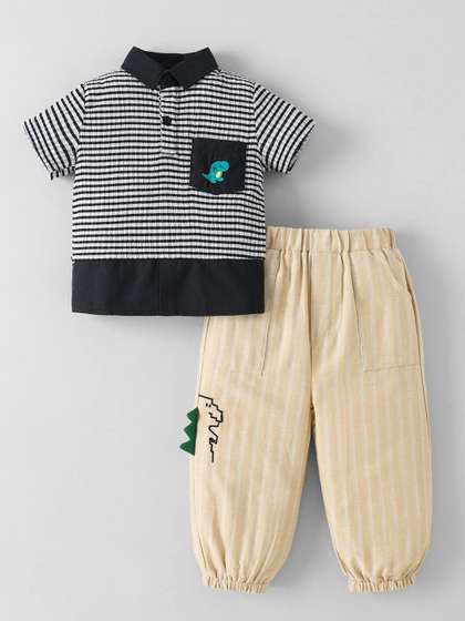 Hopscotch Boys Striped
                    T-shirt with Trousers