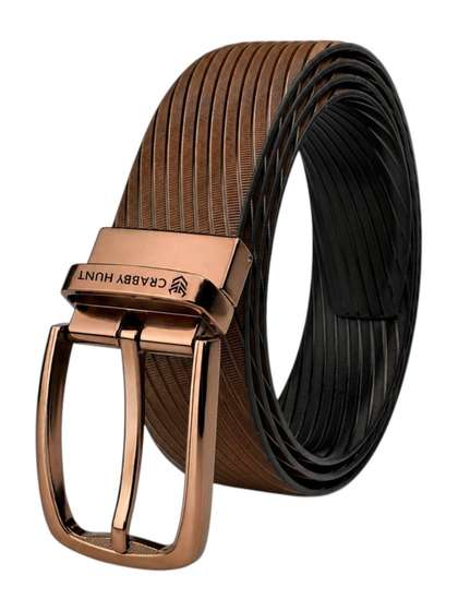 Crabby Hunt Men
                      Textured Leather Reversible Belt