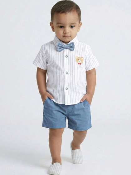 Hopscotch Boys Striped
                    Shirt with Shorts