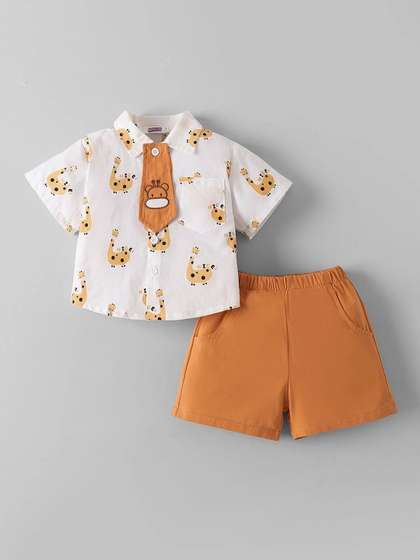 Hopscotch Boys Printed
                    Shirt with Shorts