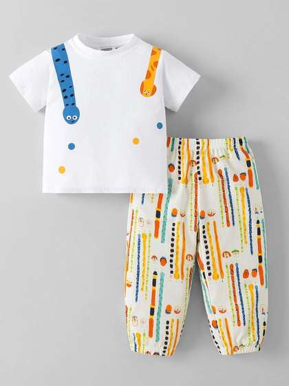 Hopscotch Boys Printed
                    T-shirt with Pyjamas
