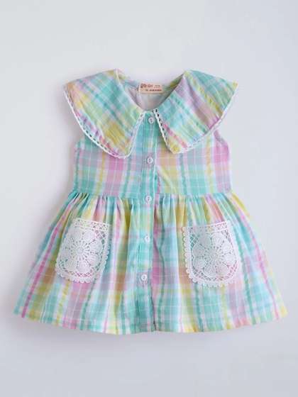 Hopscotch Girls Checked
                    Peter Pan Collar Pure Cotton Dress