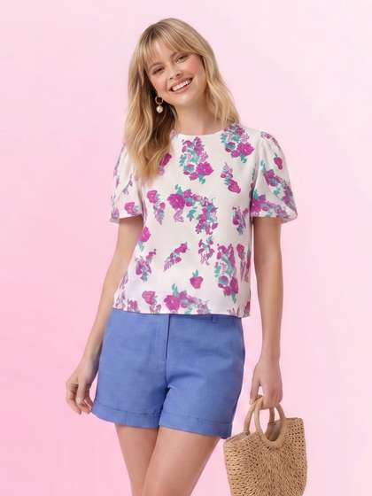 DressBerry Floral
                          Printed Flared Sleeve Top