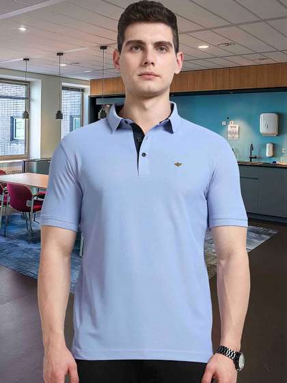 STELLERS Solid Polo Collar T-shirt