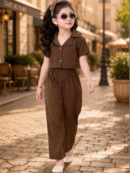 KRISHTINA Girls Shirt
                    with Trousers