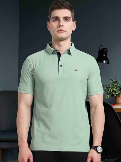 STELLERS Solid Polo Collar T-shirt