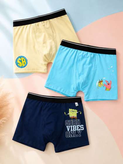 Button Bear Boys Pack of
                    3 Cotton Printed Trunks