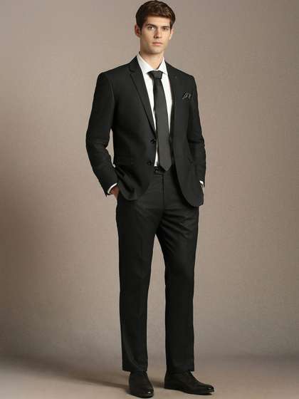 Louis Philippe Self
                        Design Notched Lapel Slim Fit 2 Piece Blazer and
                        Trousers Suits