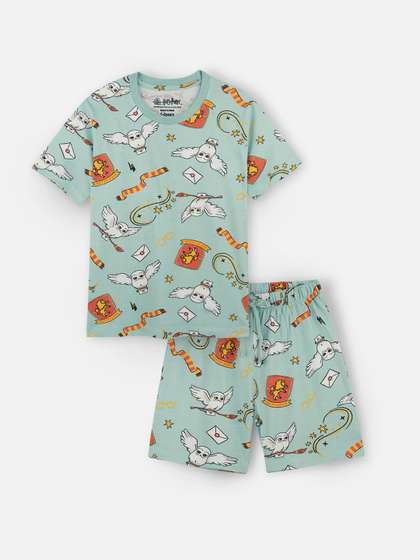 Nap Chief Kids Harry
                        Potter Magic Pattern Printed Cotton T-shirt with
                        Shorts