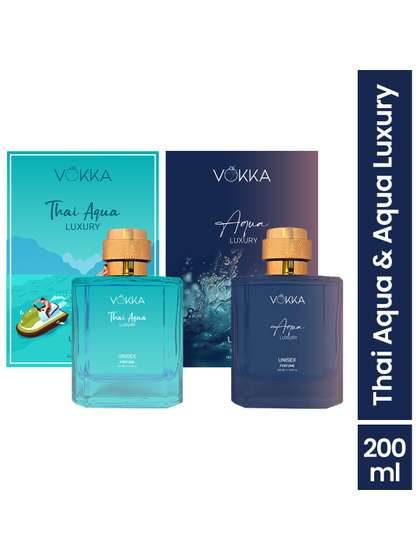 VOKKA Unisex Set Of
                        2 Thai Aqua & Aqua Luxury Long-Lasting
                        Perfumes - 100 ml Each